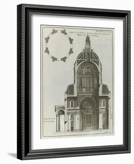 Planche 205 : Coupe sur  la largeur prise dans la croisée de l’église de la Sorbonne à Paris-Jacques-François Blondel-Framed Giclee Print