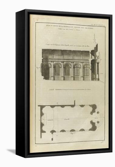 Planche 213 : Plan et coupe de la chapelle du collège des Irlandais , rue des Carmes à Paris-Pate-Framed Premier Image Canvas