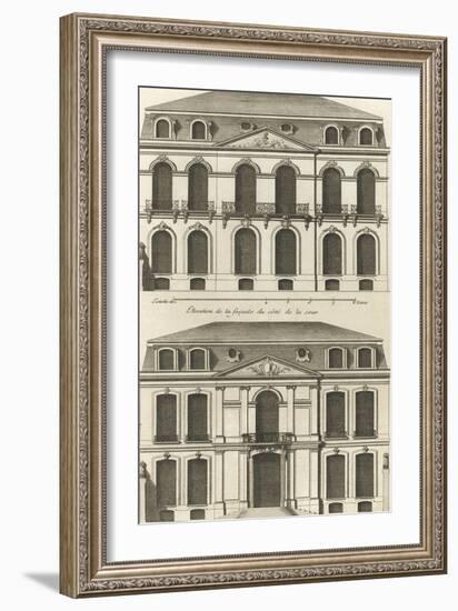 Planche 22 : Elévation de la façade de l’hôtel de Villeroy (ancien hôtel de Mlle Desmares)-Jacques-François Blondel-Framed Giclee Print