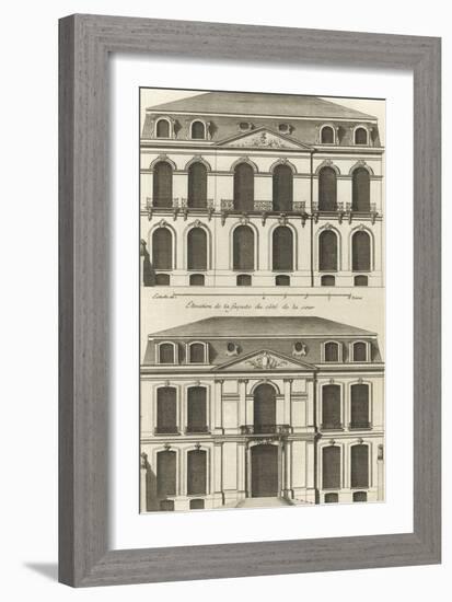 Planche 22 : Elévation de la façade de l’hôtel de Villeroy (ancien hôtel de Mlle Desmares)-Jacques-François Blondel-Framed Giclee Print