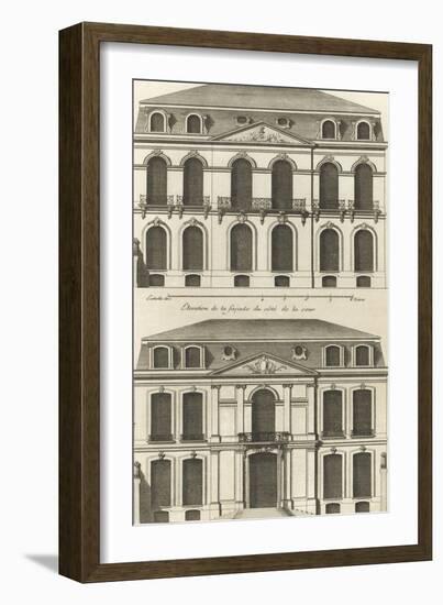 Planche 22 : Elévation de la façade de l’hôtel de Villeroy (ancien hôtel de Mlle Desmares)-Jacques-François Blondel-Framed Giclee Print