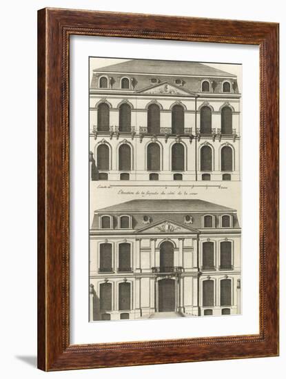 Planche 22 : Elévation de la façade de l’hôtel de Villeroy (ancien hôtel de Mlle Desmares)-Jacques-François Blondel-Framed Giclee Print