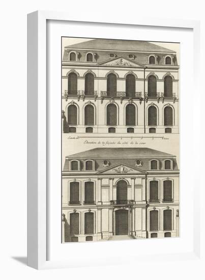 Planche 22 : Elévation de la façade de l’hôtel de Villeroy (ancien hôtel de Mlle Desmares)-Jacques-François Blondel-Framed Giclee Print