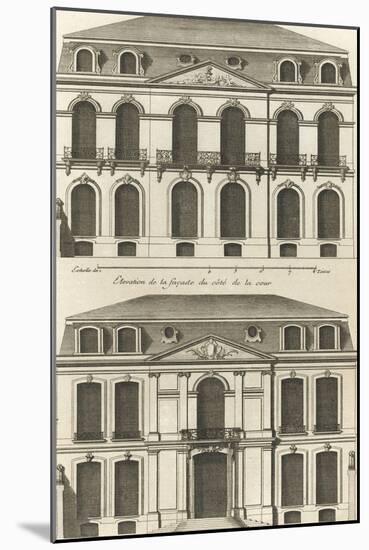 Planche 22 : Elévation de la façade de l’hôtel de Villeroy (ancien hôtel de Mlle Desmares)-Jacques-François Blondel-Mounted Giclee Print