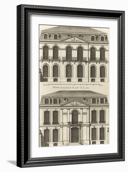 Planche 22 : Elévation de la façade de l’hôtel de Villeroy (ancien hôtel de Mlle Desmares)-Jacques-François Blondel-Framed Giclee Print