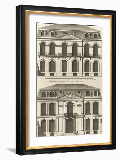 Planche 22 : Elévation de la façade de l’hôtel de Villeroy (ancien hôtel de Mlle Desmares)-Jacques-François Blondel-Framed Giclee Print