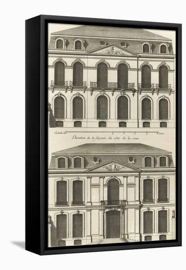 Planche 22 : Elévation de la façade de l’hôtel de Villeroy (ancien hôtel de Mlle Desmares)-Jacques-François Blondel-Framed Premier Image Canvas