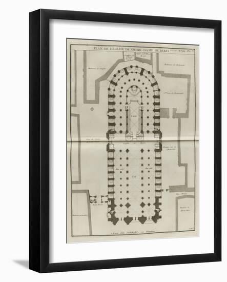 Planche 225 : Plan du rez-de-chaussée de Notre-Dame de Paris-Jacques-François Blondel-Framed Giclee Print