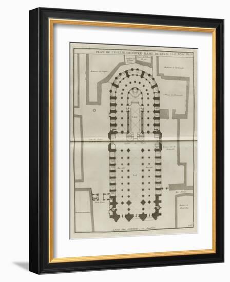 Planche 225 : Plan du rez-de-chaussée de Notre-Dame de Paris-Jacques-François Blondel-Framed Giclee Print