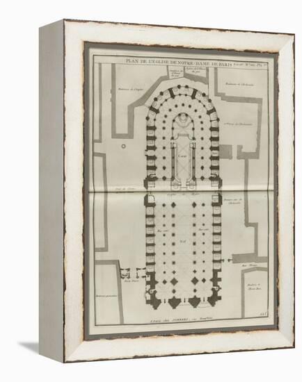 Planche 225 : Plan du rez-de-chaussée de Notre-Dame de Paris-Jacques-François Blondel-Framed Premier Image Canvas