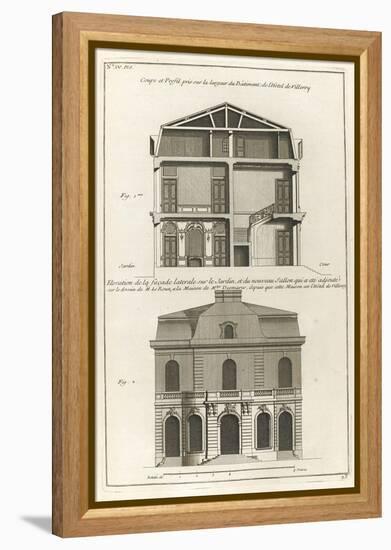 Planche 23: Coupe et profil pris sur large de l’hôtel de Villeroy (ancien hôtel de Mlmares)-Jacques-François Blondel-Framed Premier Image Canvas