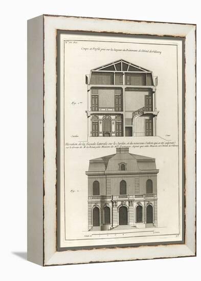 Planche 23: Coupe et profil pris sur large de l’hôtel de Villeroy (ancien hôtel de Mlmares)-Jacques-François Blondel-Framed Premier Image Canvas