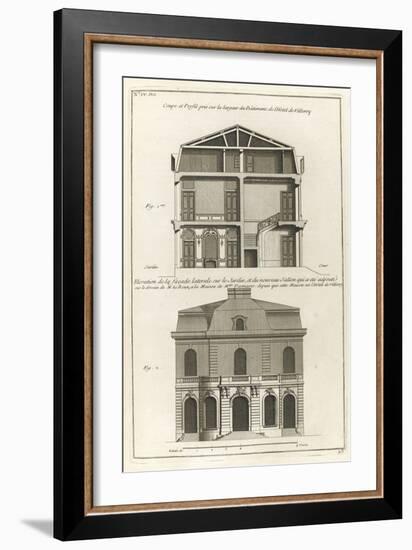 Planche 23: Coupe et profil pris sur large de l’hôtel de Villeroy (ancien hôtel de Mlmares)-Jacques-François Blondel-Framed Giclee Print