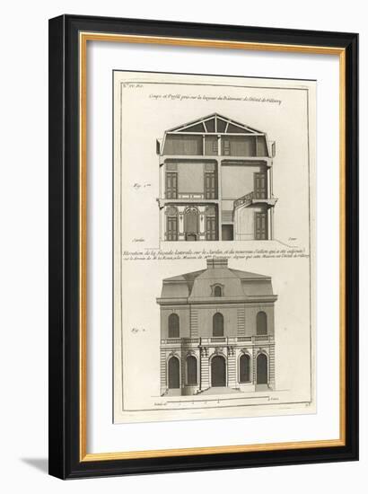 Planche 23: Coupe et profil pris sur large de l’hôtel de Villeroy (ancien hôtel de Mlmares)-Jacques-François Blondel-Framed Giclee Print