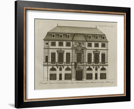 Planche 236 : Elévation de la façade principale  de l'hôtel de Beauvais , r-Jacques-François Blondel-Framed Giclee Print