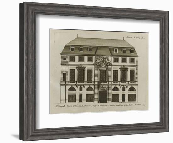 Planche 236 : Elévation de la façade principale  de l'hôtel de Beauvais , r-Jacques-François Blondel-Framed Giclee Print