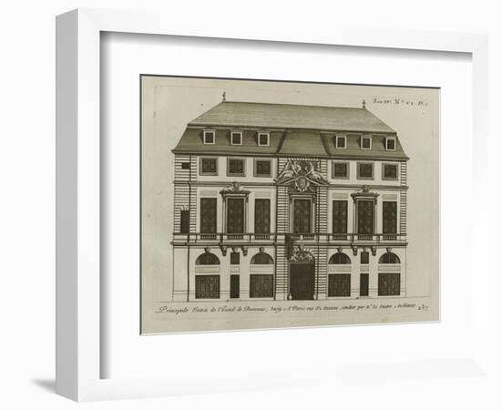 Planche 236 : Elévation de la façade principale  de l'hôtel de Beauvais , r-Jacques-François Blondel-Framed Giclee Print