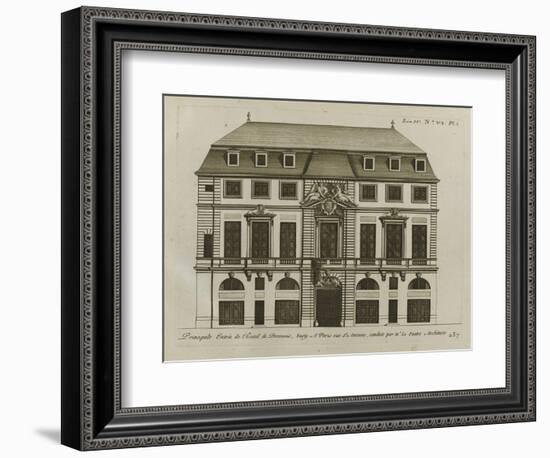 Planche 236 : Elévation de la façade principale  de l'hôtel de Beauvais , r-Jacques-François Blondel-Framed Giclee Print