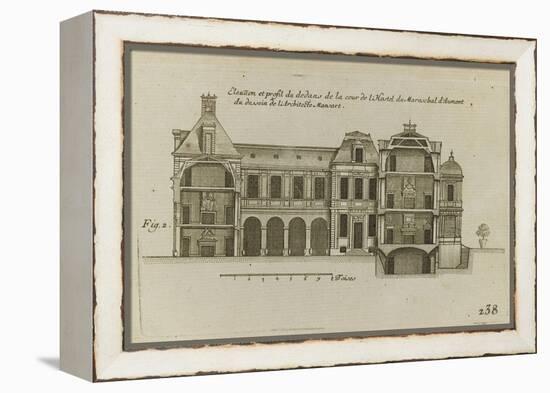 Planche 238 (2) : Elévation et profil du dedans de cour de l'hôtel d'Aumont , rue de Jouy à Paris-Jacques-François Blondel-Framed Premier Image Canvas