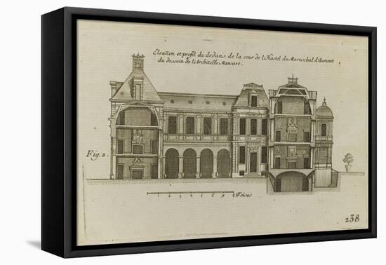 Planche 238 (2) : Elévation et profil du dedans de cour de l'hôtel d'Aumont , rue de Jouy à Paris-Jacques-François Blondel-Framed Premier Image Canvas