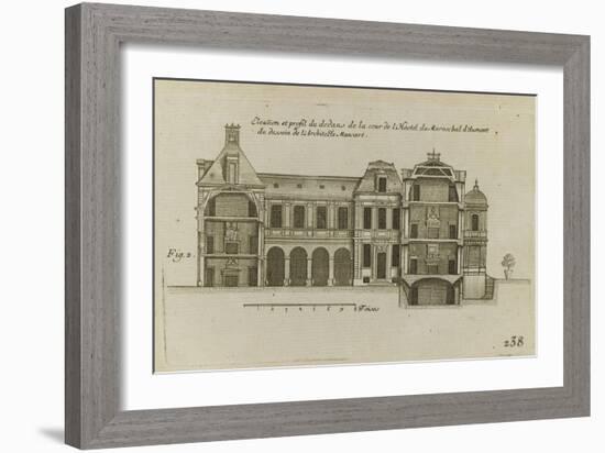 Planche 238 (2) : Elévation et profil du dedans de cour de l'hôtel d'Aumont , rue de Jouy à Paris-Jacques-François Blondel-Framed Giclee Print