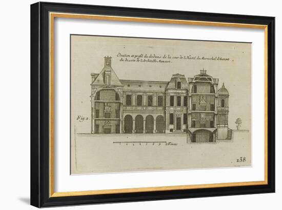 Planche 238 (2) : Elévation et profil du dedans de cour de l'hôtel d'Aumont , rue de Jouy à Paris-Jacques-François Blondel-Framed Giclee Print