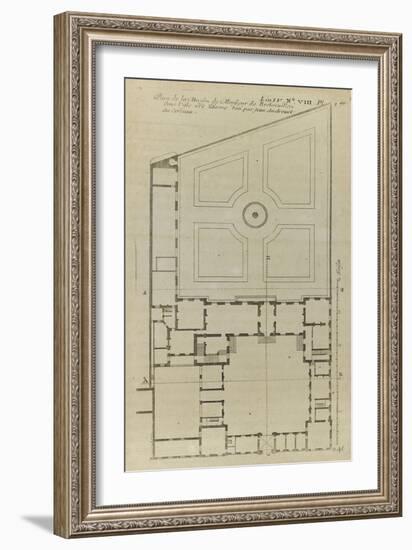 Planche 246 (1) : Plan au sol de l'hôtel de Bretonvilliers , construit par l'architecte Androuet Du-Jacques-François Blondel-Framed Giclee Print