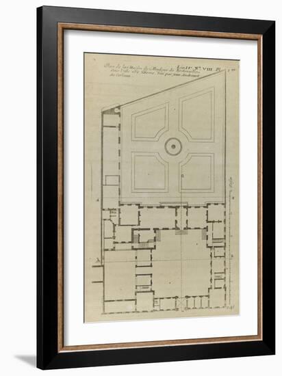 Planche 246 (1) : Plan au sol de l'hôtel de Bretonvilliers , construit par l'architecte Androuet Du-Jacques-François Blondel-Framed Giclee Print