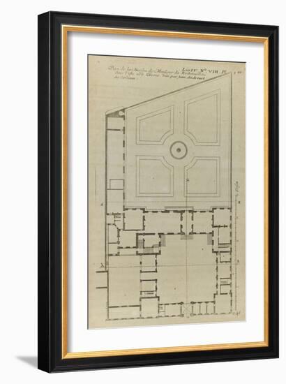 Planche 246 (1) : Plan au sol de l'hôtel de Bretonvilliers , construit par l'architecte Androuet Du-Jacques-François Blondel-Framed Giclee Print