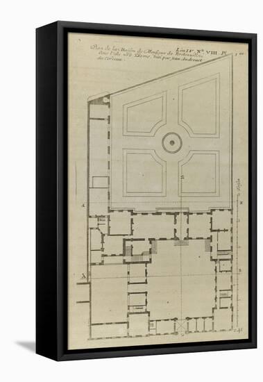 Planche 246 (1) : Plan au sol de l'hôtel de Bretonvilliers , construit par l'architecte Androuet Du-Jacques-François Blondel-Framed Premier Image Canvas