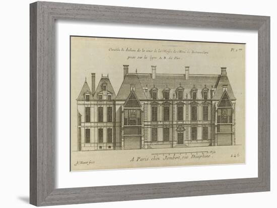 Planche 246 (2) : Elévation de la façade côté cour l'hôtel de Bretonvilliers , construit par-Jacques-François Blondel-Framed Giclee Print