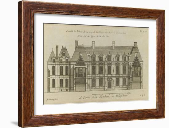 Planche 246 (2) : Elévation de la façade côté cour l'hôtel de Bretonvilliers , construit par-Jacques-François Blondel-Framed Giclee Print