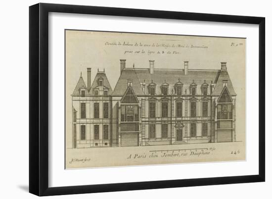 Planche 246 (2) : Elévation de la façade côté cour l'hôtel de Bretonvilliers , construit par-Jacques-François Blondel-Framed Giclee Print