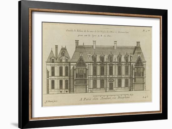 Planche 246 (2) : Elévation de la façade côté cour l'hôtel de Bretonvilliers , construit par-Jacques-François Blondel-Framed Giclee Print