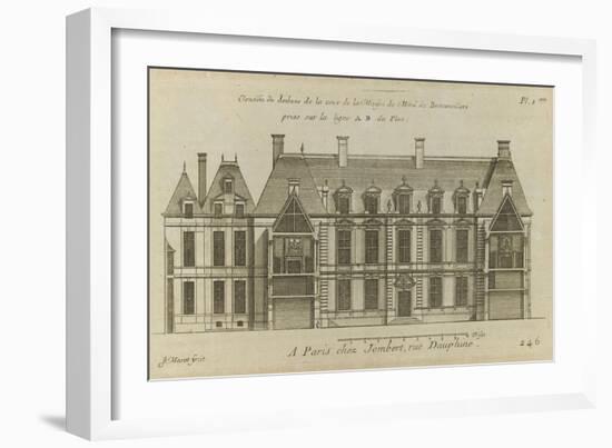 Planche 246 (2) : Elévation de la façade côté cour l'hôtel de Bretonvilliers , construit par-Jacques-François Blondel-Framed Giclee Print