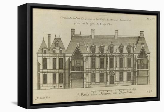 Planche 246 (2) : Elévation de la façade côté cour l'hôtel de Bretonvilliers , construit par-Jacques-François Blondel-Framed Premier Image Canvas