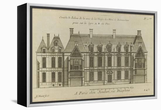 Planche 246 (2) : Elévation de la façade côté cour l'hôtel de Bretonvilliers , construit par-Jacques-François Blondel-Framed Premier Image Canvas