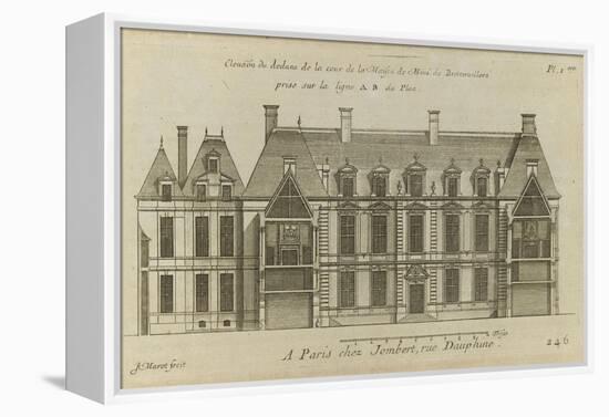 Planche 246 (2) : Elévation de la façade côté cour l'hôtel de Bretonvilliers , construit par-Jacques-François Blondel-Framed Premier Image Canvas