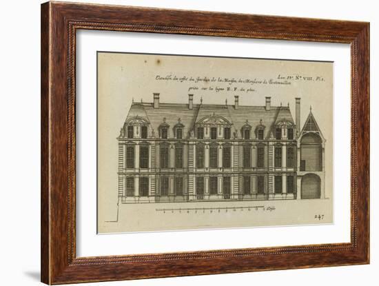 Planche 247 (1) : Elévation de la façade côté jardin l'hôtel de Bretonvilliers , construit par-Jacques-François Blondel-Framed Giclee Print