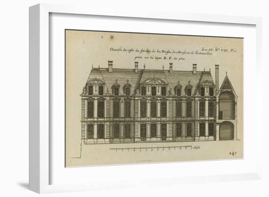 Planche 247 (1) : Elévation de la façade côté jardin l'hôtel de Bretonvilliers , construit par-Jacques-François Blondel-Framed Giclee Print