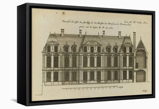 Planche 247 (1) : Elévation de la façade côté jardin l'hôtel de Bretonvilliers , construit par-Jacques-François Blondel-Framed Premier Image Canvas