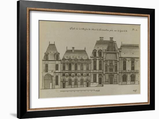 Planche 247 (2) : profil et coupe de l'hôtel de Bretonvilliers , construit par-Jacques-François Blondel-Framed Giclee Print