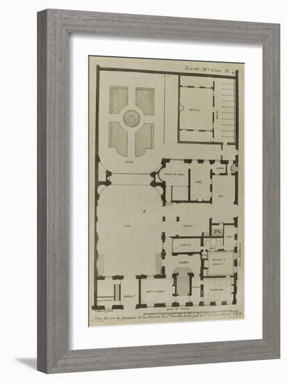 Planche 249 : Plan du Rez-de-Chaussée de l'hôtel Hesselin construit par l'architecte Le Vau-Jacques-François Blondel-Framed Giclee Print