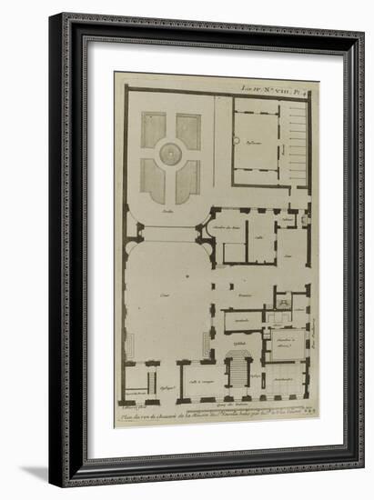 Planche 249 : Plan du Rez-de-Chaussée de l'hôtel Hesselin construit par l'architecte Le Vau-Jacques-François Blondel-Framed Giclee Print