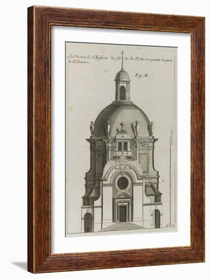 Planche 254 (2) :  élévation du portrail de l'église de la Visitation Sainte-Marie bâtie par-Jacques-François Blondel-Framed Giclee Print