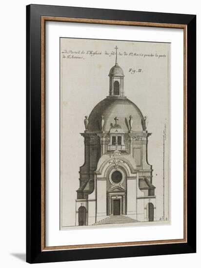 Planche 254 (2) :  élévation du portrail de l'église de la Visitation Sainte-Marie bâtie par-Jacques-François Blondel-Framed Giclee Print