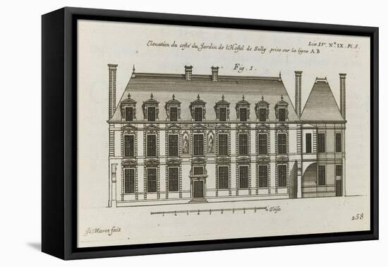 Planche 258 (1) :  élévation de la façade côté jardin de l'Hôtel de Sully construit par-Jacques-François Blondel-Framed Premier Image Canvas