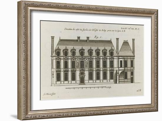 Planche 258 (1) :  élévation de la façade côté jardin de l'Hôtel de Sully construit par-Jacques-François Blondel-Framed Giclee Print