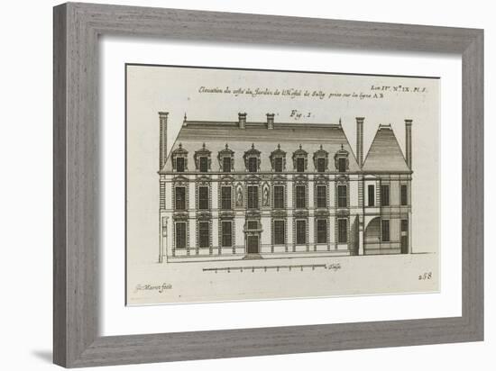 Planche 258 (1) :  élévation de la façade côté jardin de l'Hôtel de Sully construit par-Jacques-François Blondel-Framed Giclee Print