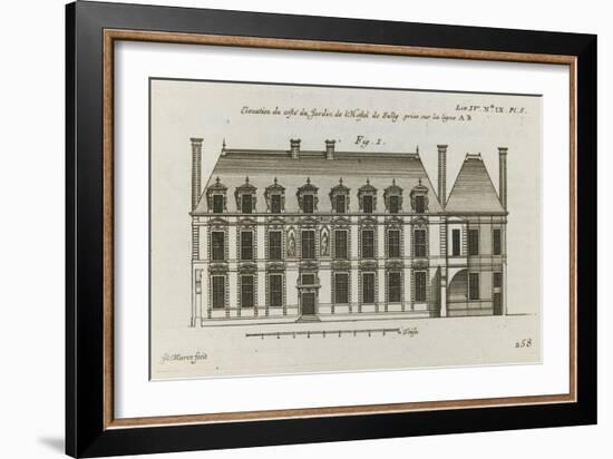 Planche 258 (1) :  élévation de la façade côté jardin de l'Hôtel de Sully construit par-Jacques-François Blondel-Framed Giclee Print